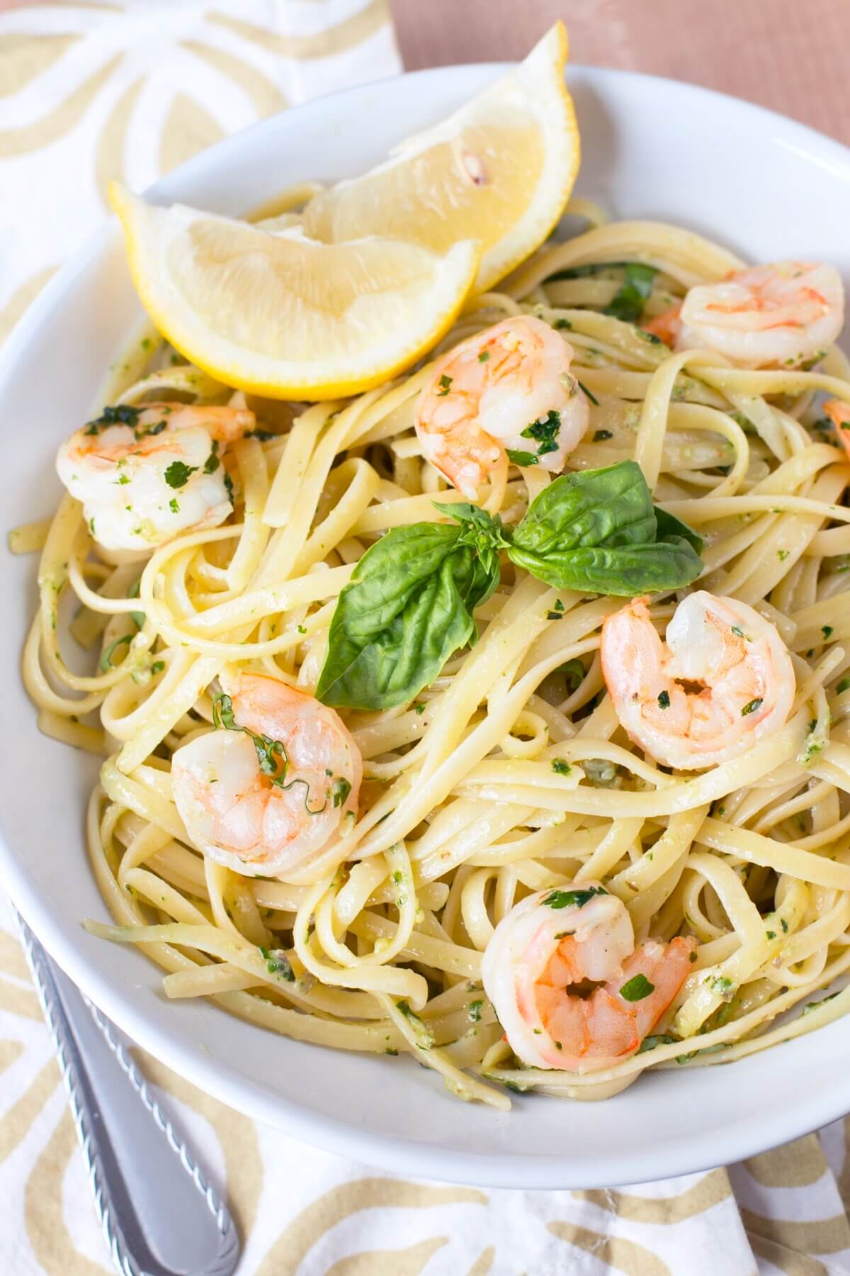 Pesto Shrimp Scampi