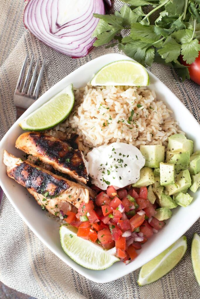 Easy Grilled Chicken Burrito Bowls – Cookin' with Mima