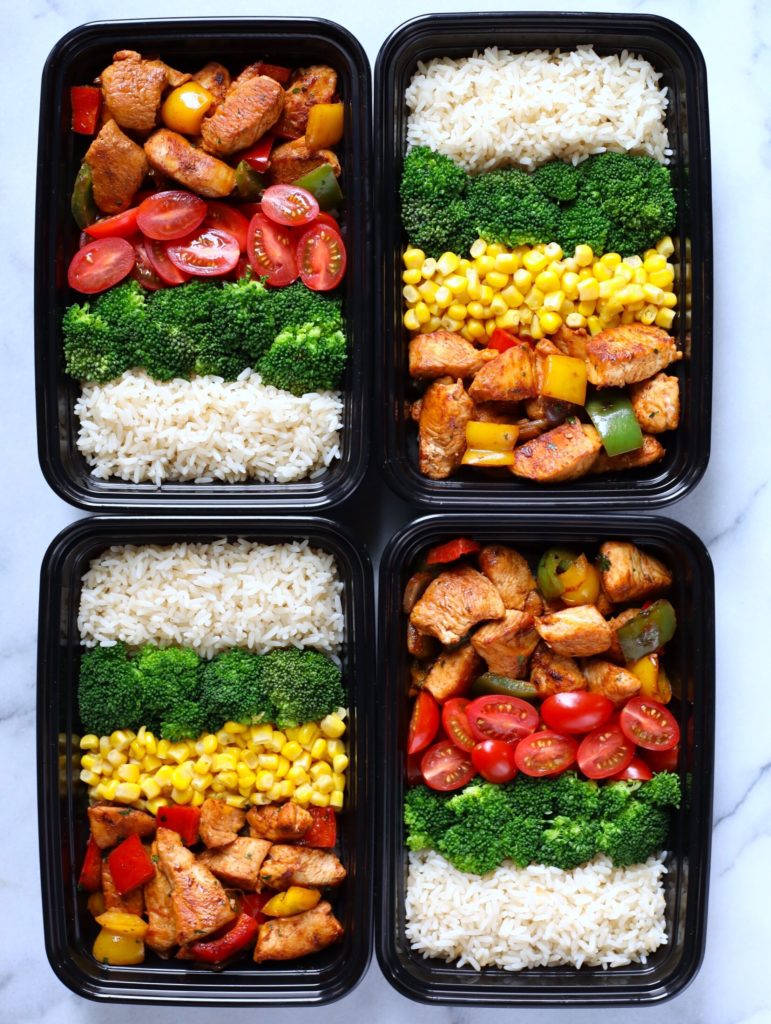 Chicken Fajita in lunch meal prep boxes