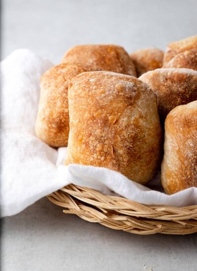 A basket of bread.