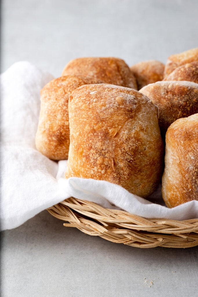 A basket of bread.