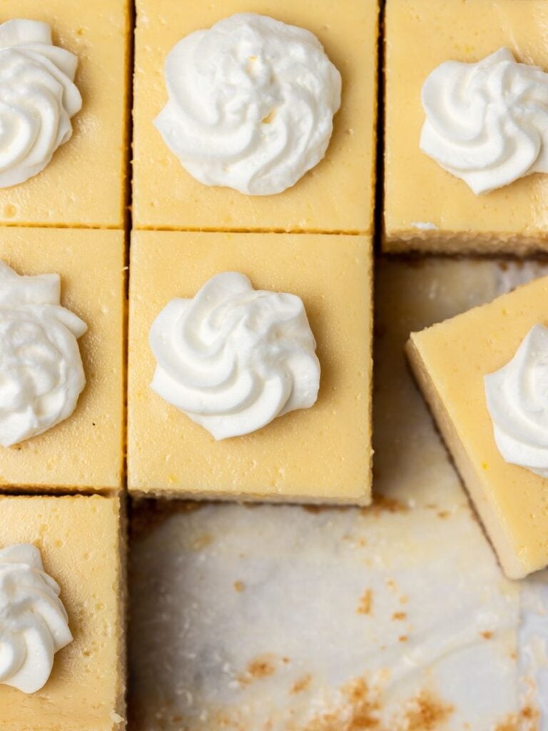 top down view of lemon bars 