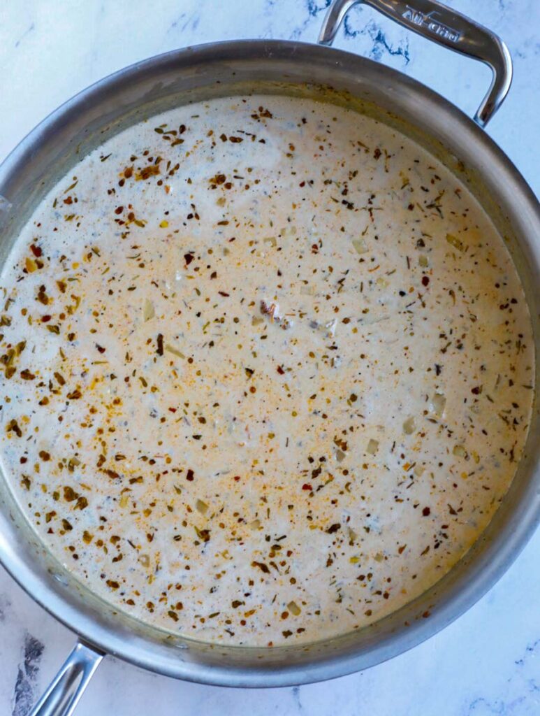 Cream in a pot. 