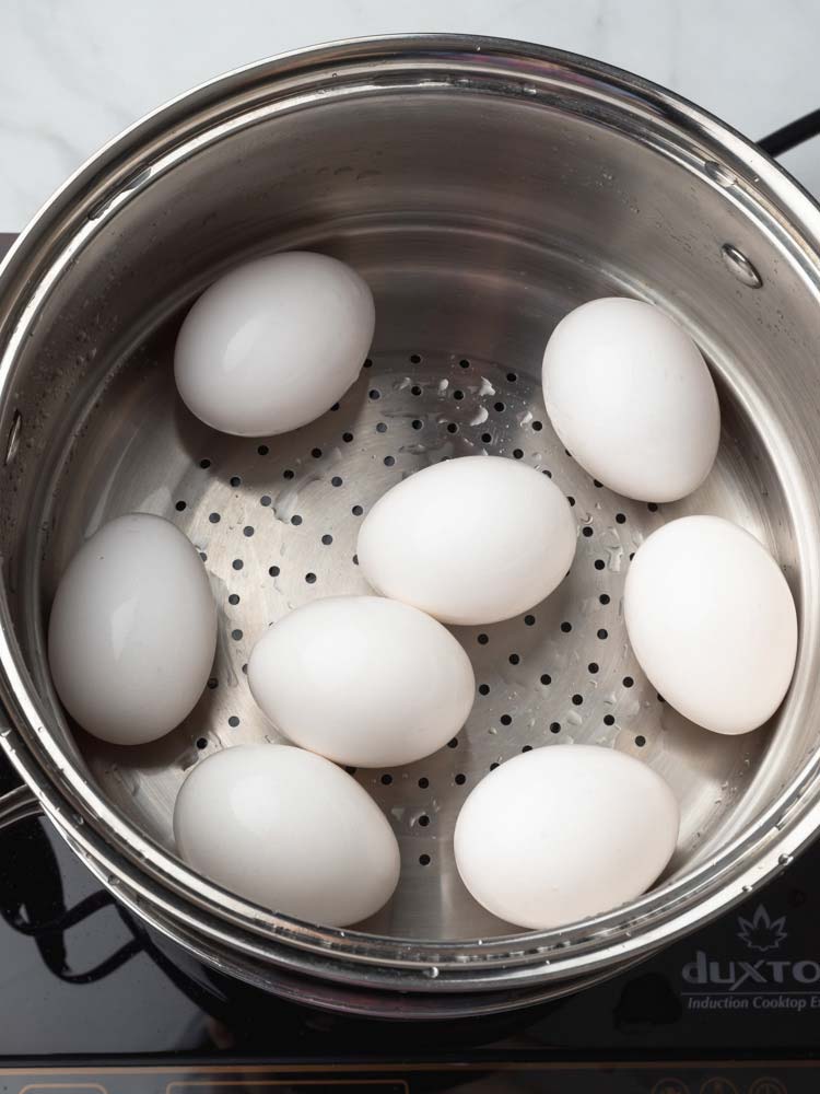 egg in a steaming pot