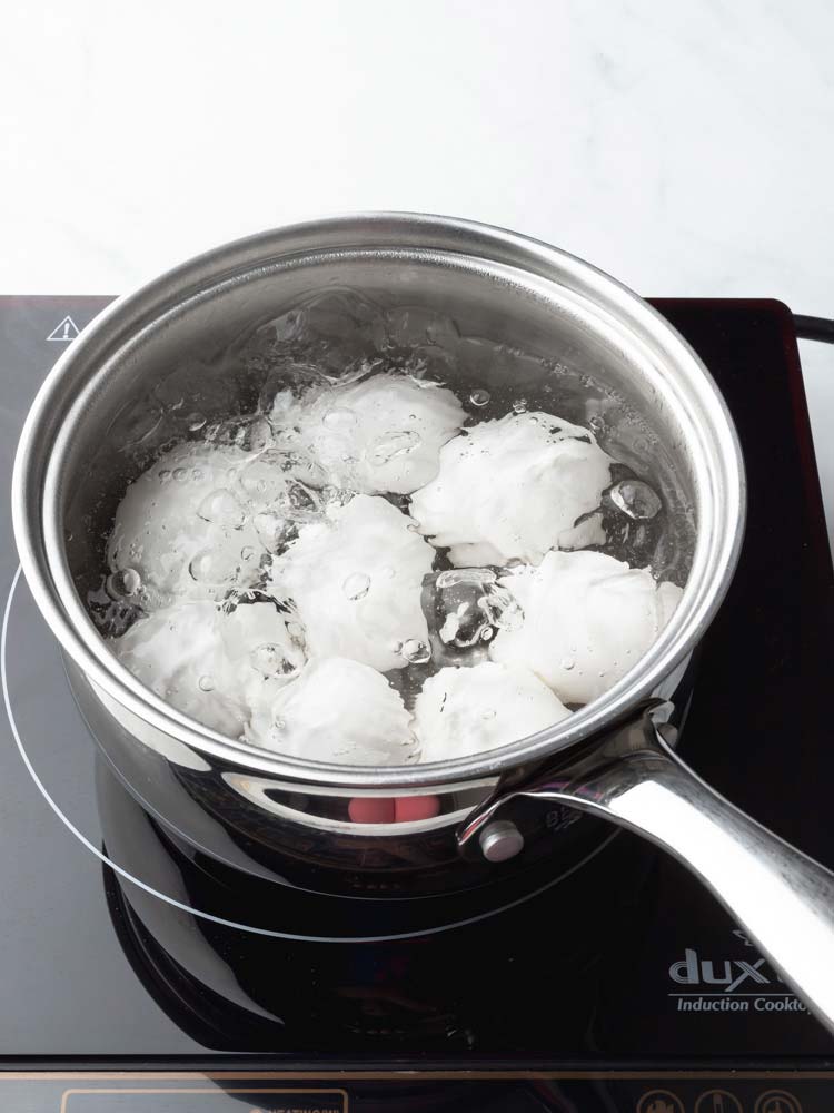 eggs in a boiling pot