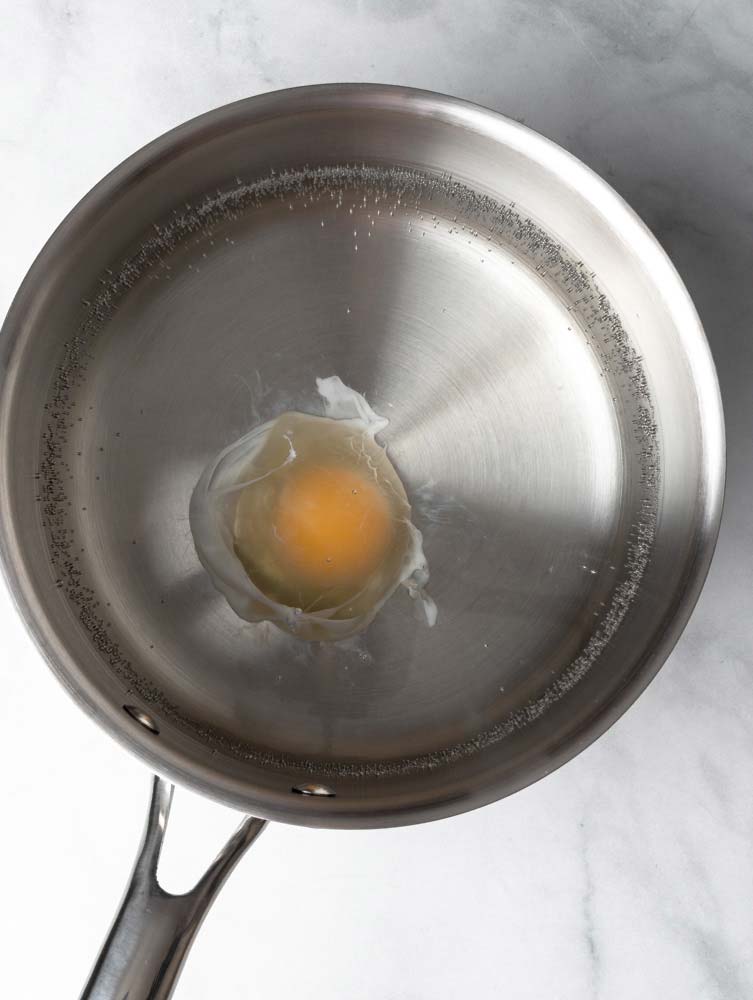 egg in boiling water