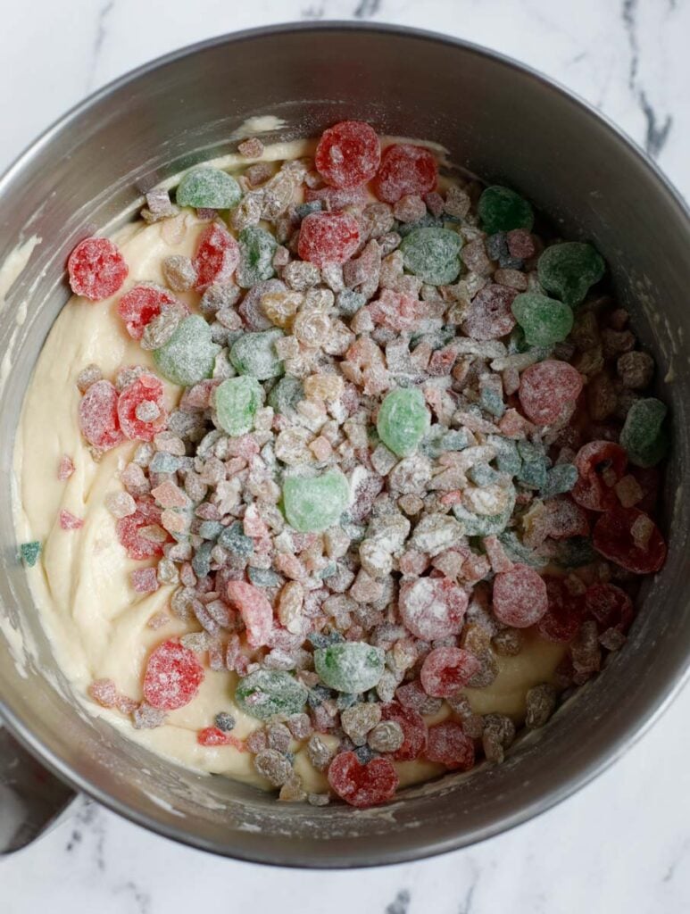 dried fruits added into the batter