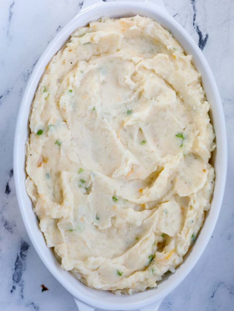 mashed potato in a baking dish