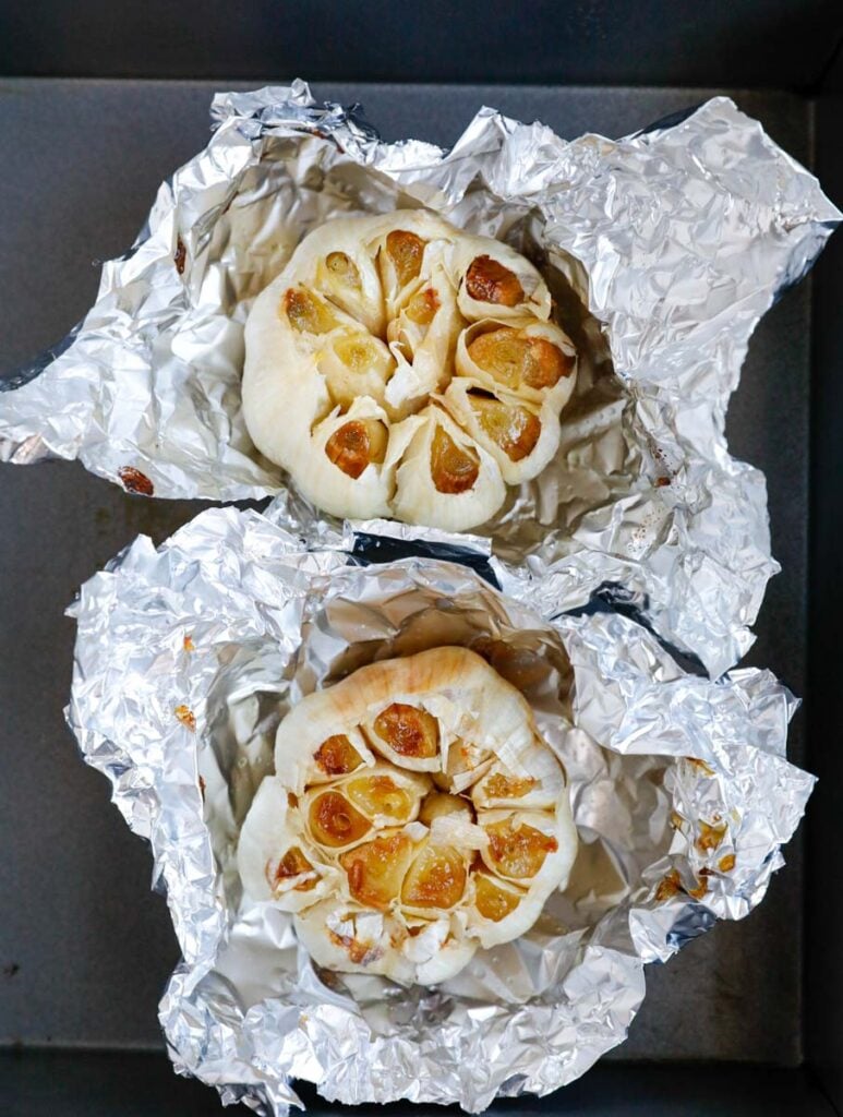 roasted garlic in foil wrap