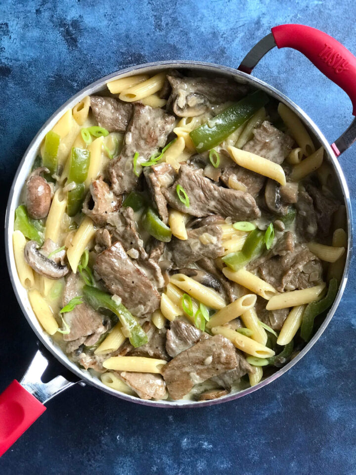 Philly Cheese Steak Pasta One Pot Recipe – Cookin&amp;#39; with Mima
