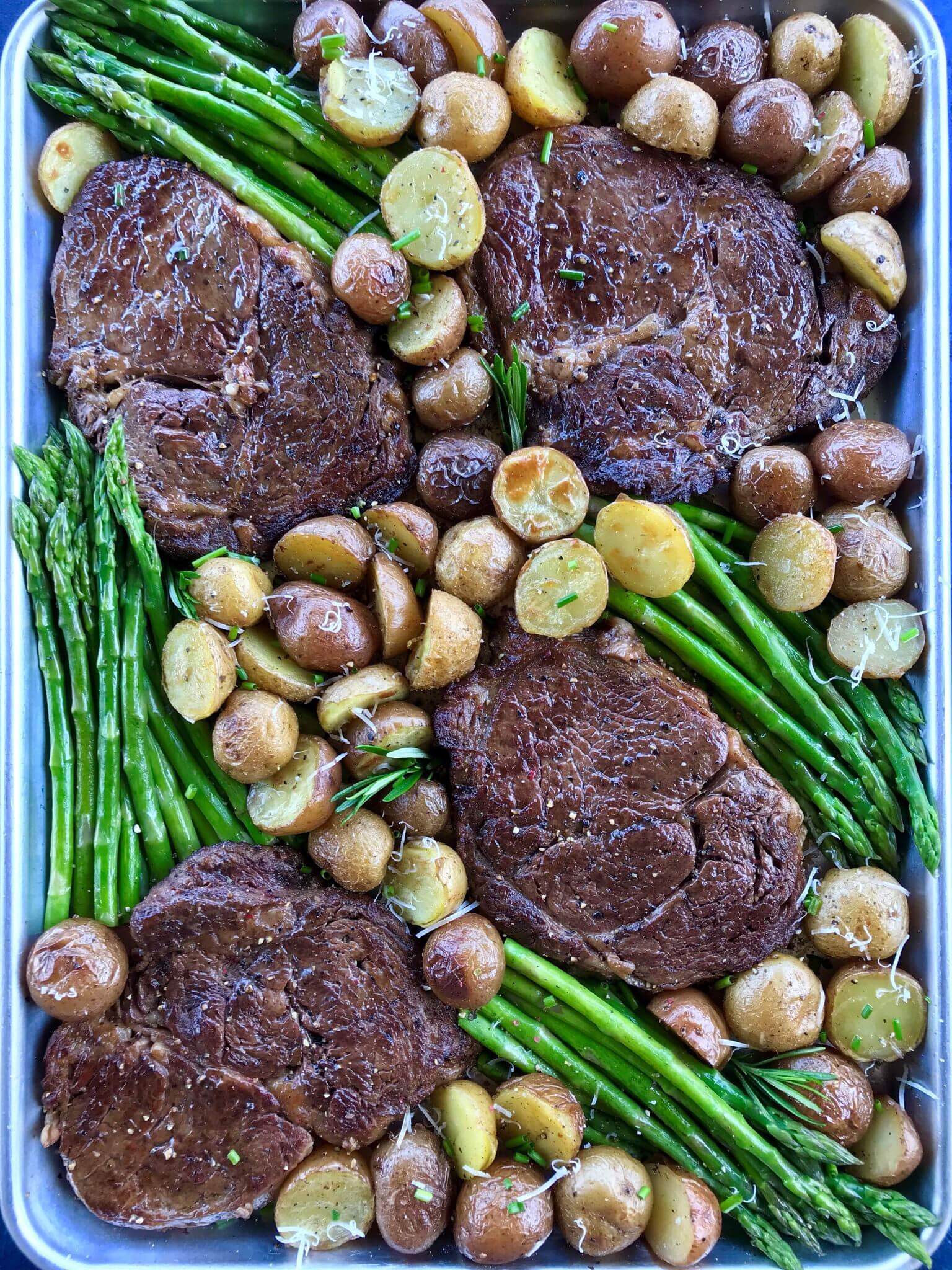 Steak and Potato with Asparagus