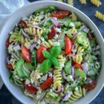 Greek Pasta Salad with lemon vinaigrette