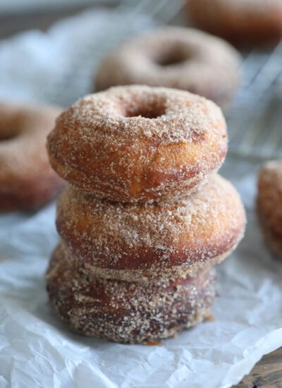 stack of Cinnamon Sugar Donuts.