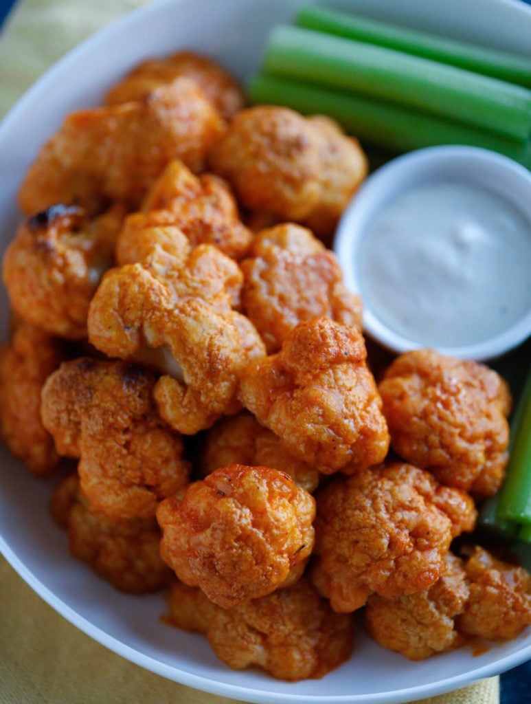 close up of Buffalo Cauliflower Wings