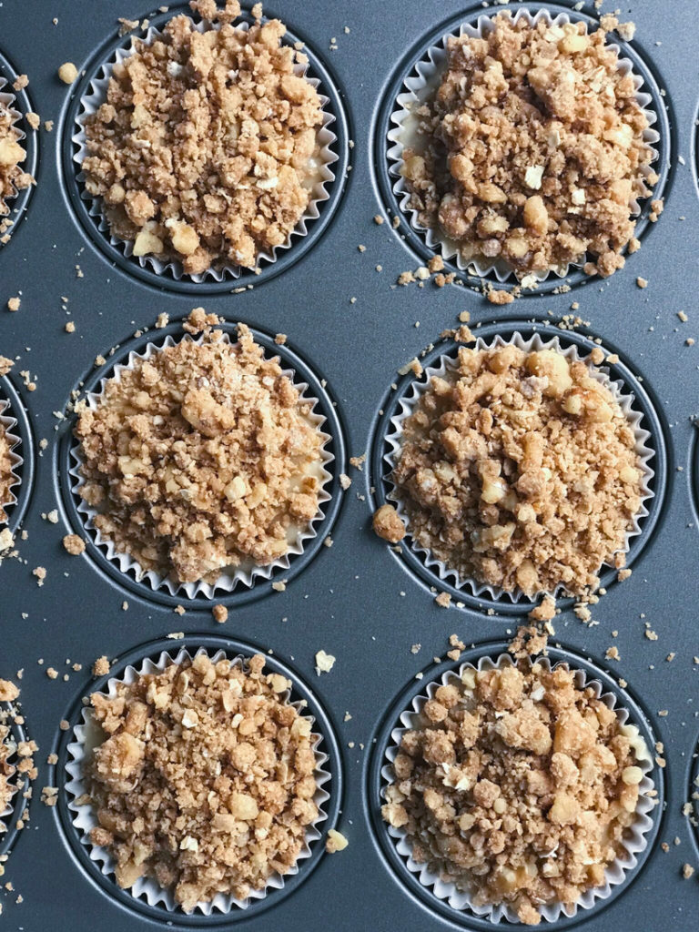 top down shot of healthy banana oat muffins