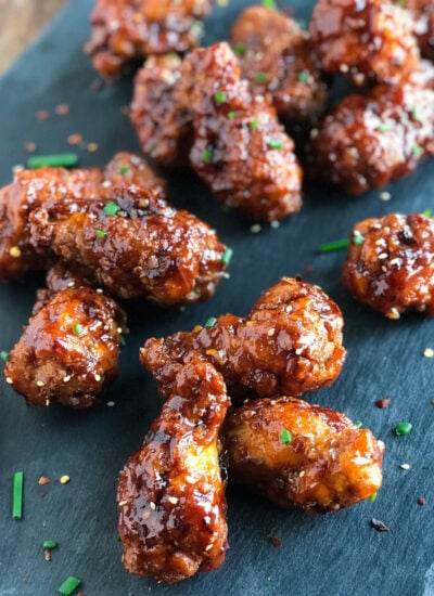 chicken wings and BBQ sauce