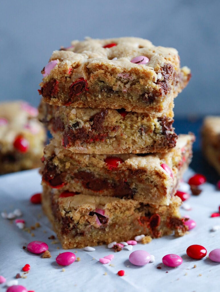 Valentine's M&M Chocolate Chip Cookie Bars