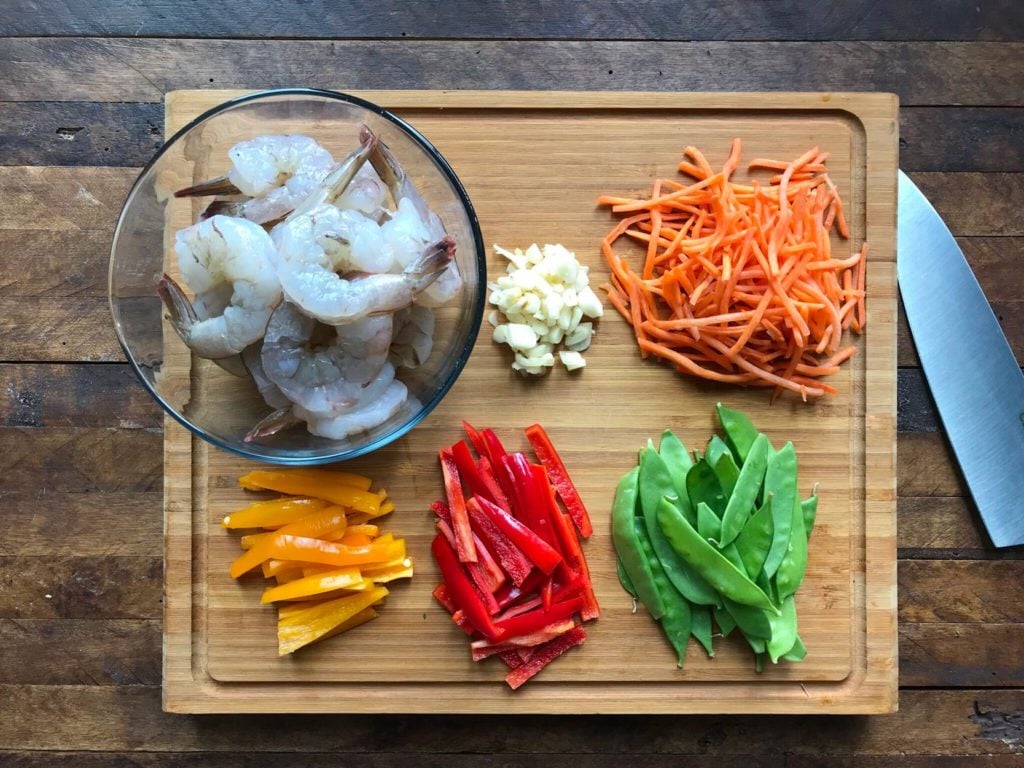 ingredients on a wooden board