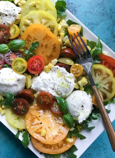 Delicious and Colorful Tomato and Burrata Spring Salad