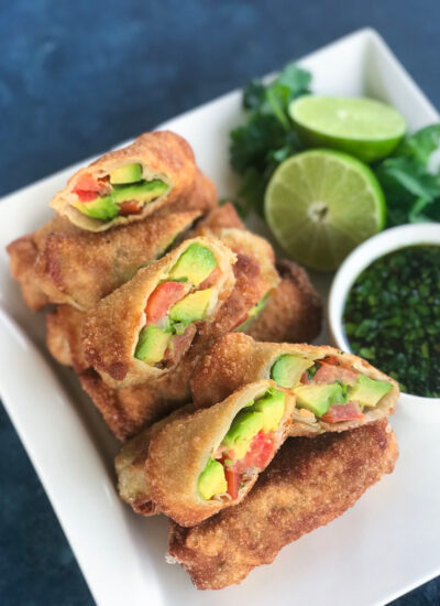 Preparing Avocado Egg Rolls