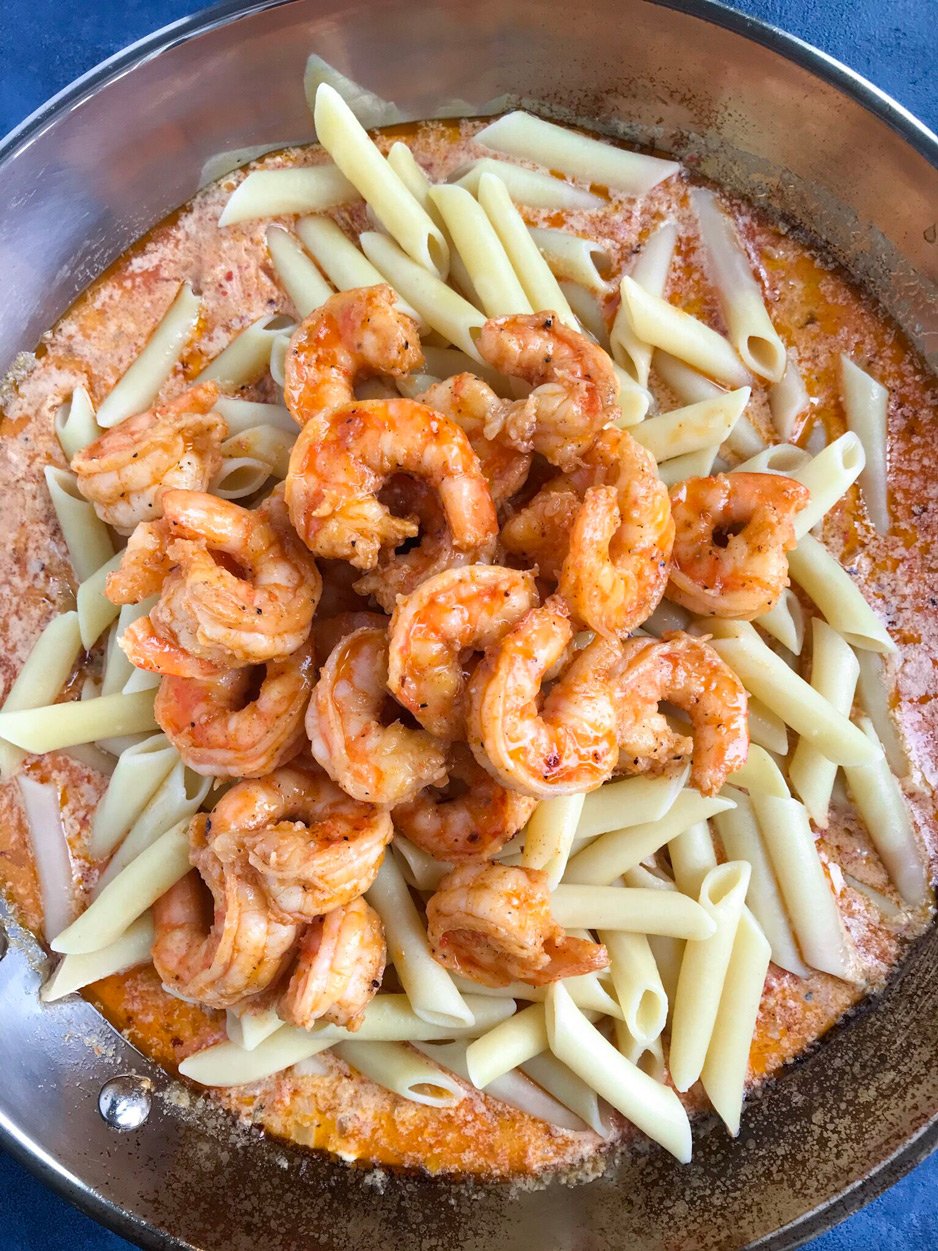 Creamy Shrimp Penne Pasta With Red Pepper Sauce – Cookin' with Mima