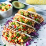 Shredded BBQ Chicken Tacos in less the 30 minutes