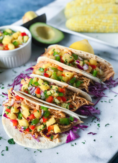 Shredded BBQ Chicken Tacos in less the 30 minutes