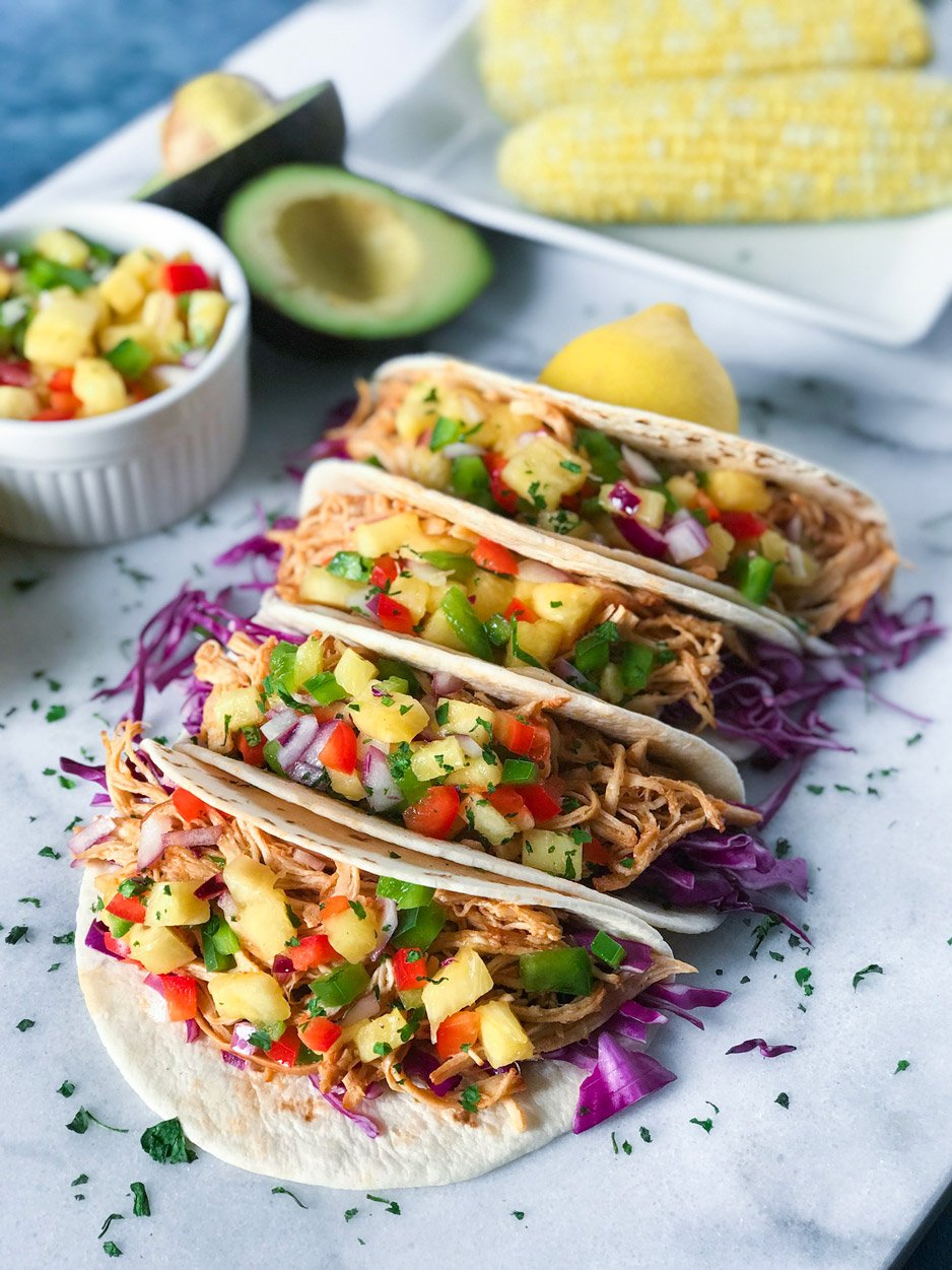 Shredded BBQ Chicken Tacos