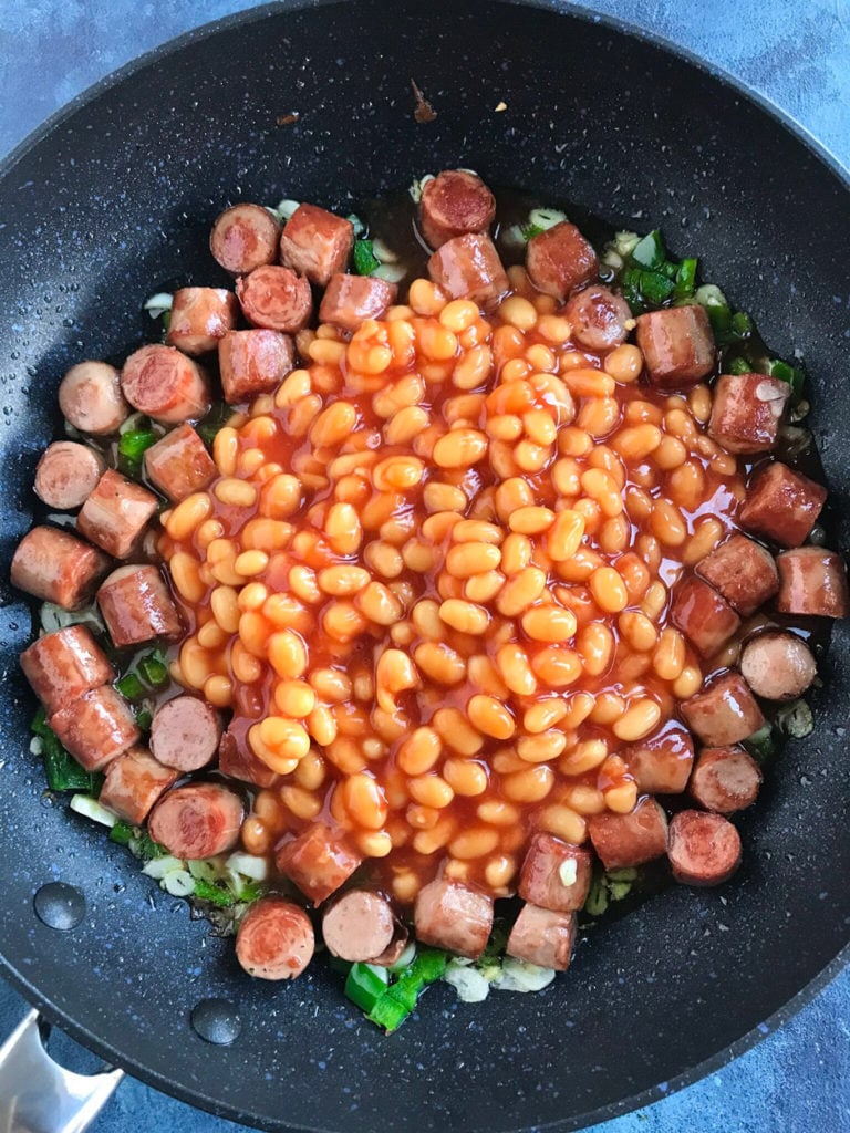 Baked Beans and Sausage Egg Brunch