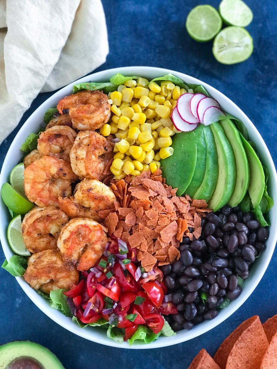 Fiesta Shrimp Taco Bowl 2 Vibrant Shrimp Taco Bowl with a medley of fresh ingredients