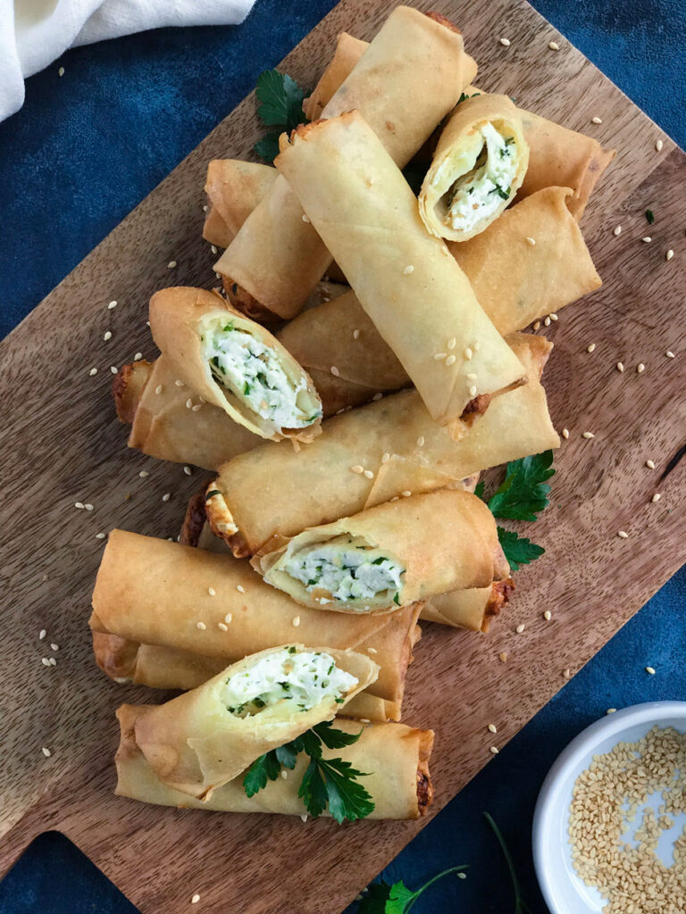 Lebanese Cheese Rolls (رقاقات بالجبنة, Rakakat Jibneh)