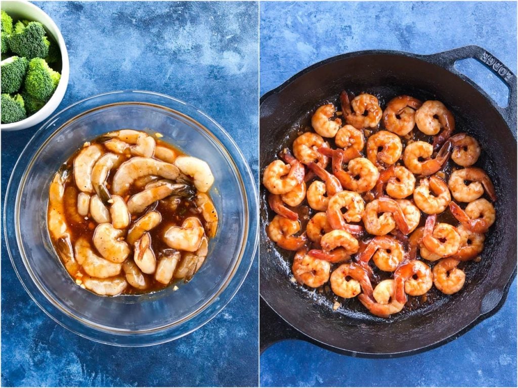 Shrimps teriyaki Shrimps marinating