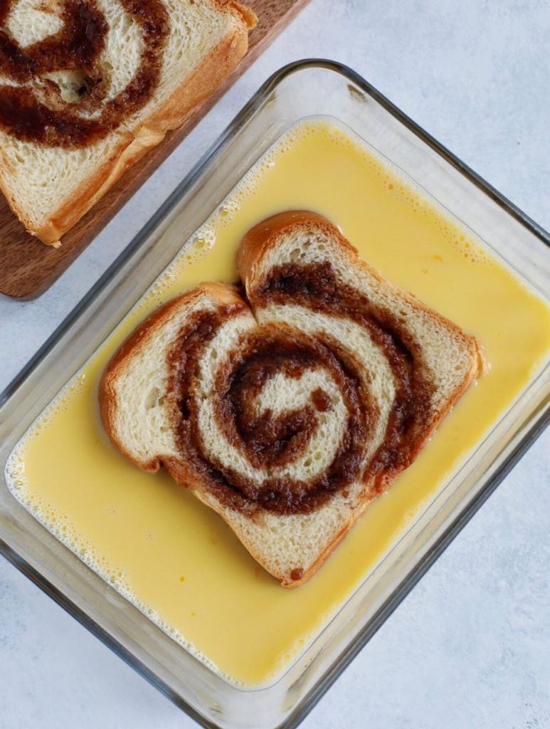 Cinnamon Swirl bread in egg wash