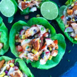 top down shot of Salmon Lettuce Wrap