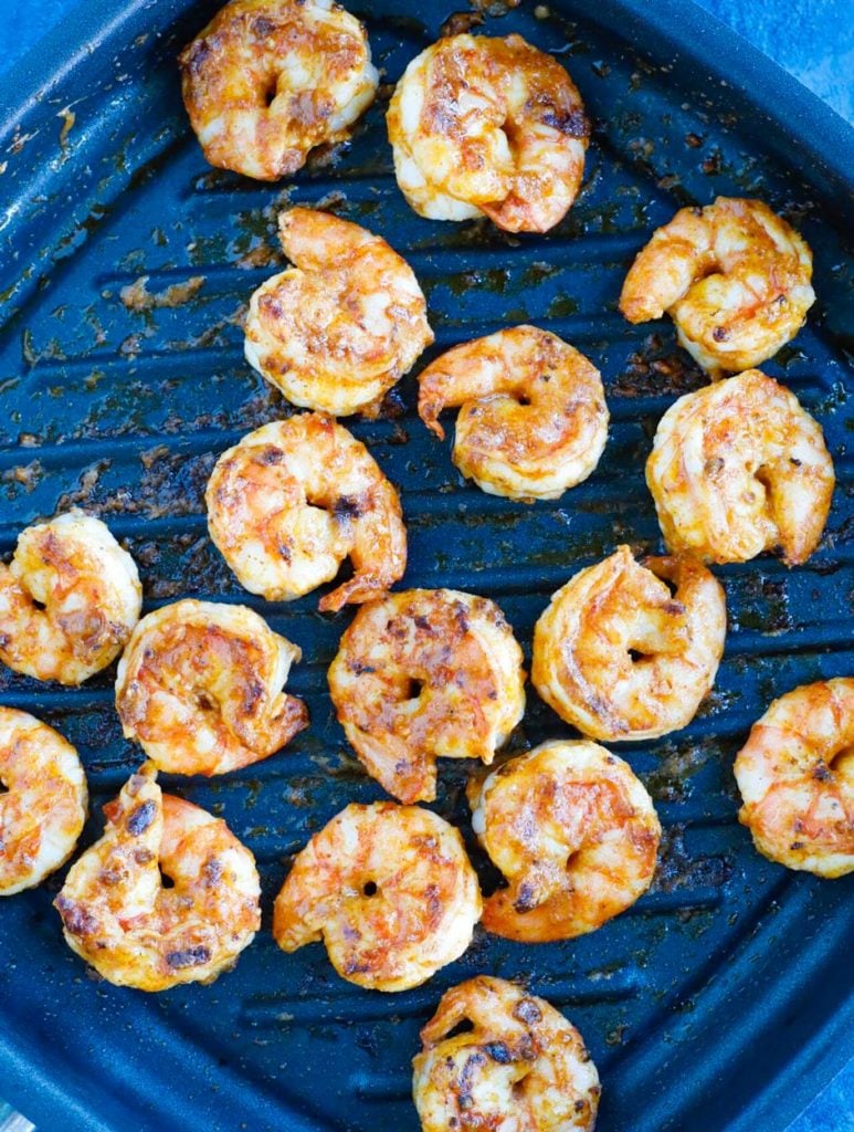 Shrimp in a grill pan.