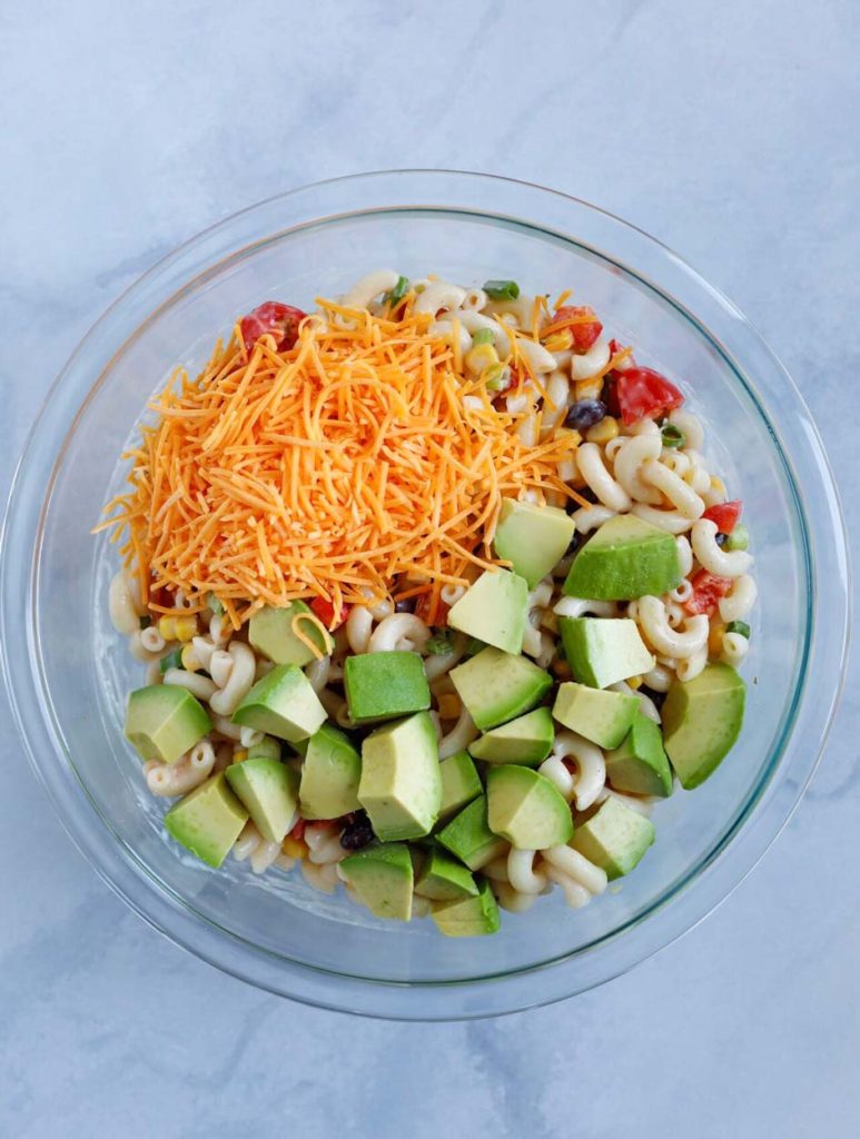 The ingredients in a glass bowl