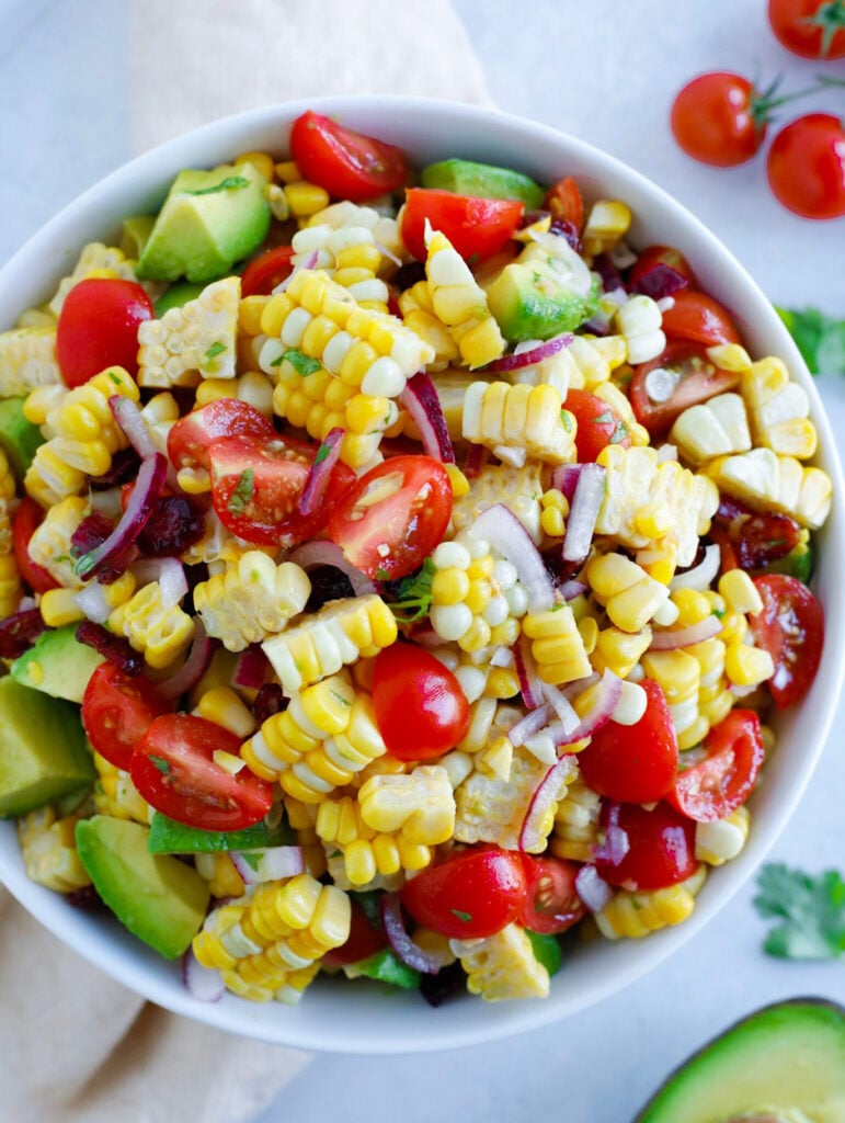 Avocado Corn Salad in bowl