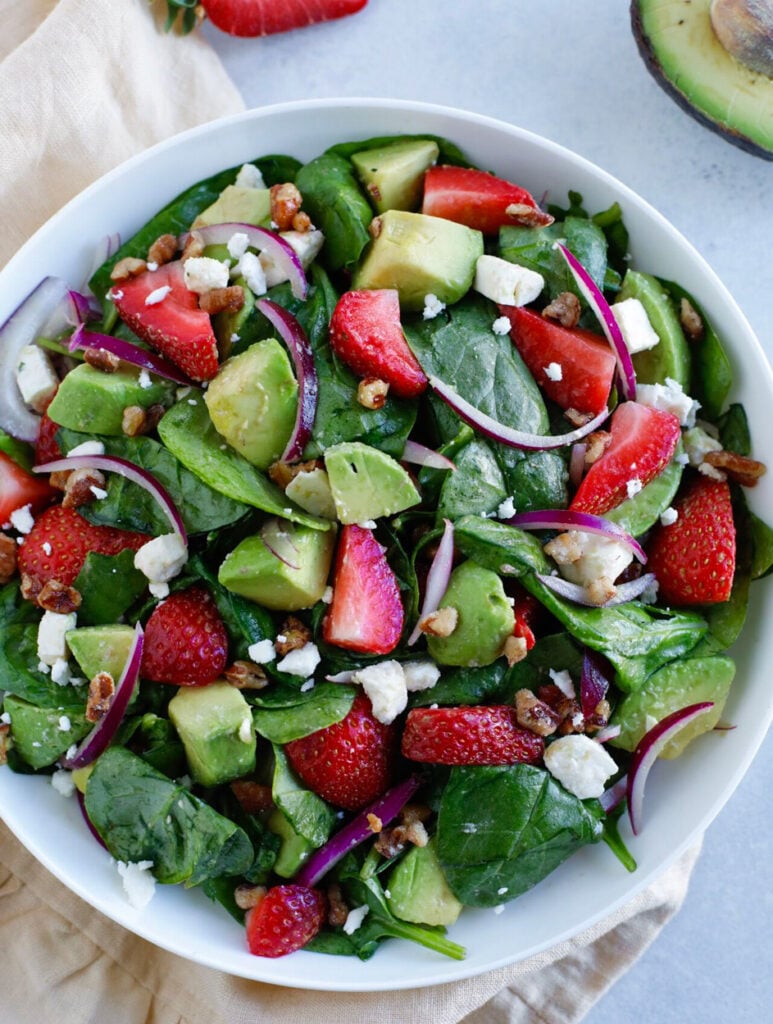 Recipe for Spinach Salad With Strawberries and Feta Cheese