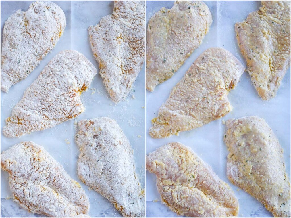 chicken breasts with breading mix coating