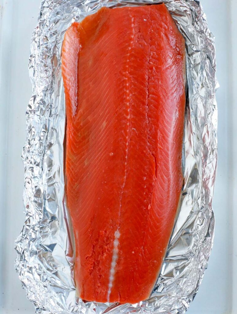 Salmon fillet in foil