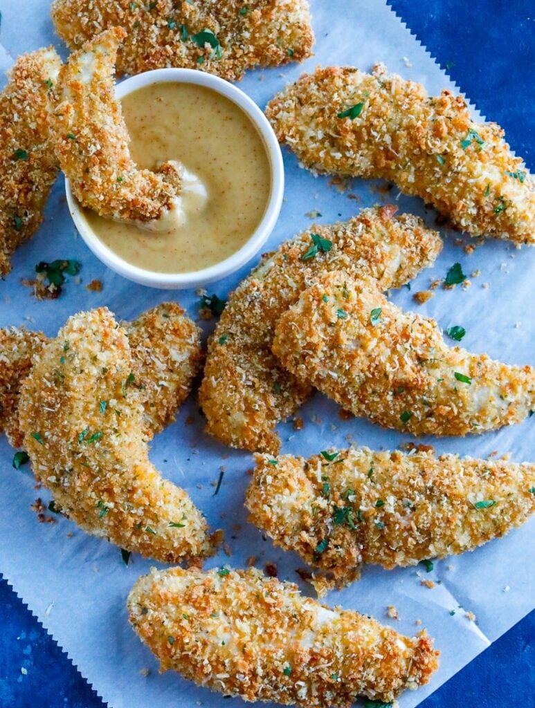 Baked Parmesan Crusted Chicken with dip 