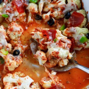 Pizza Casserole in a baking dish