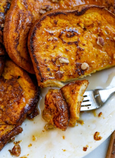 Pumpkin french toast with syrup of your choice