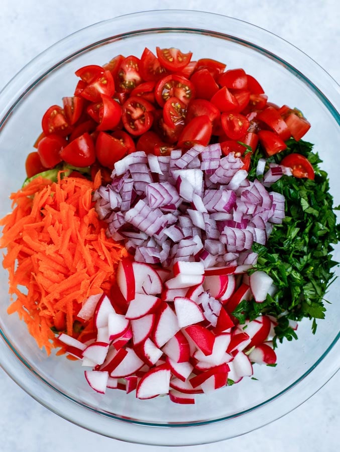 chopped veggies in a bowl