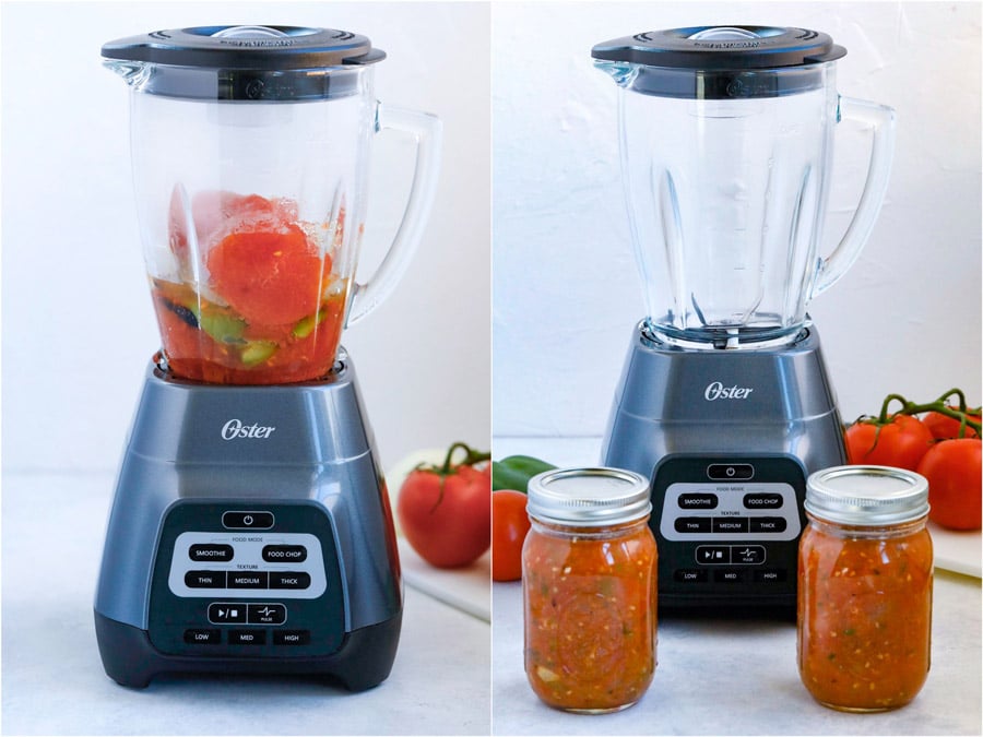 making salsa with oster blender