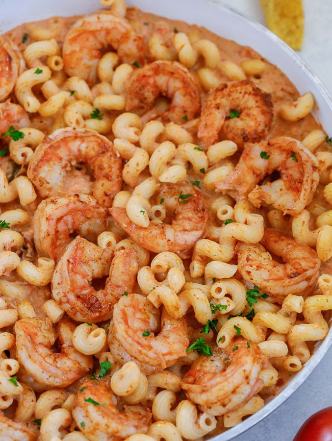 creamy shrimp salsa pasta