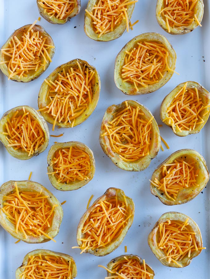 potatoes filled with cheddar cheese