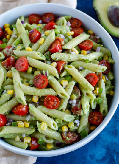 Creamy avocado pasta salad variations