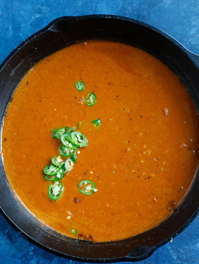 curry sauce in a skillet