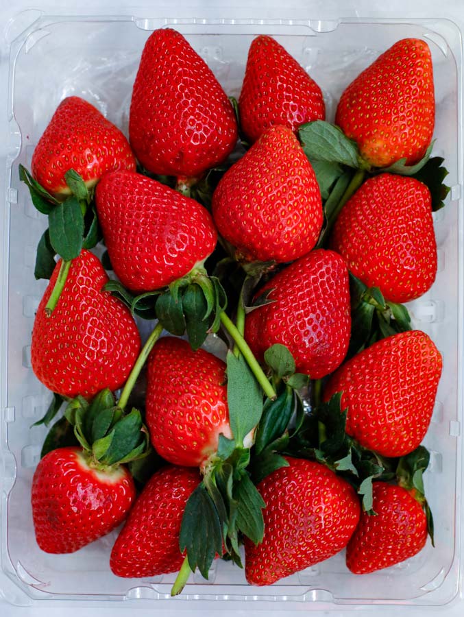 Delicious Strawberries in a container.